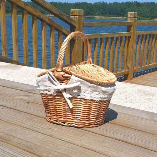 Wicker picnic basket with lid - picnic,