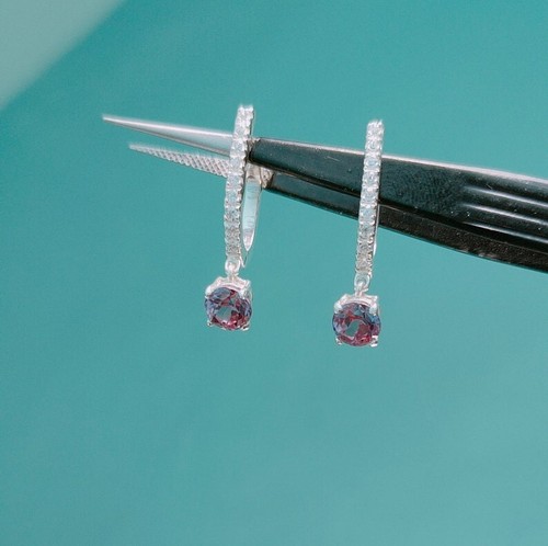 Alexandrite hoops earrings - , 925