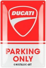 Ducati Parking Only embossed metal wall sign. Licensed  300mm x 200mm (na)