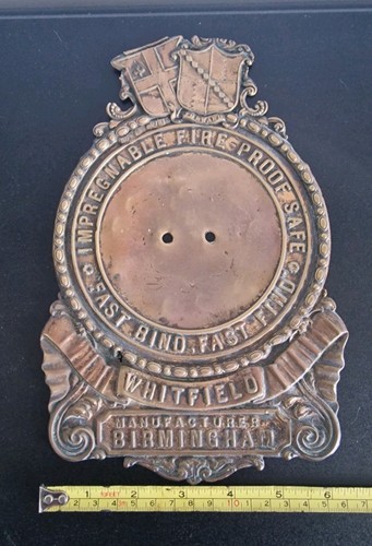 Antique safe plaque - plaque, whitfield