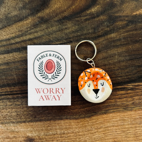 Handmade clay worry stone - stone, key