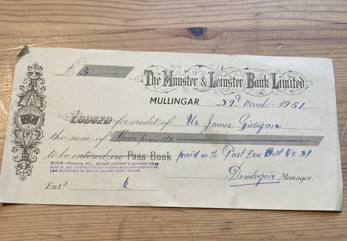 1951 credit note - 1951, &