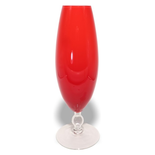 Red murano vase hand - -,