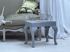 Gustavian Vintage Wooden Occasional Side Table sturdy stool Queen Anne Legs