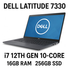 Dell Latitude 7330 Laptop i7 12th Gen 10-Core 16GB RAM 256GB SSD Iris Xe W11