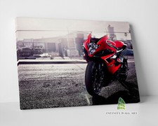Red Motorbike Canvas Art Wall