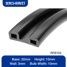 Boat Marine Rubber EPDM Rubbing Strake B Fender Section - RFB103 - 32mm Base
