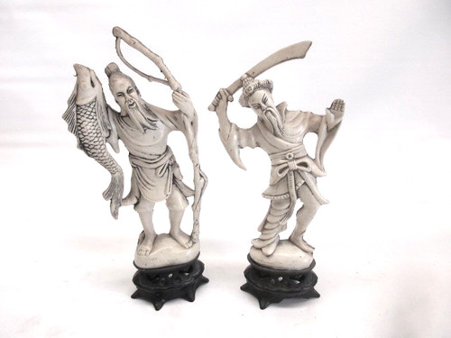 Asian resin figurines ivory - 2,