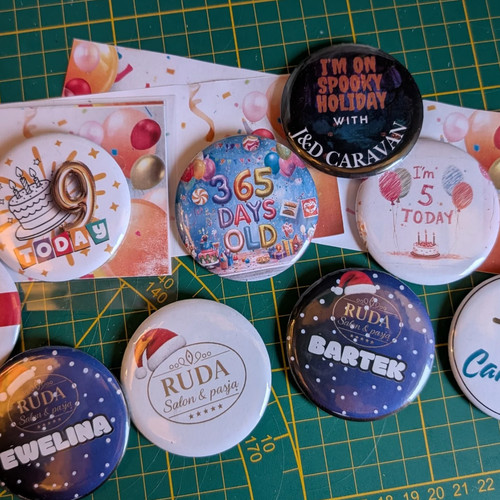 Personalised 58mm pin badge - pin,