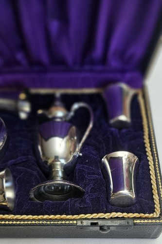 Communion set silver plate - plate, w/