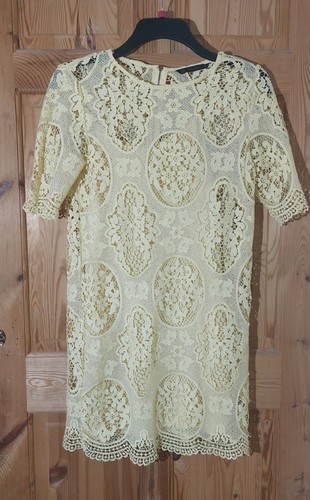 Zara pale lemon lace - pale, dress