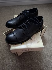 Smart Girls Black Brogue Startrite School Shoes Burford UK 1 G 33G