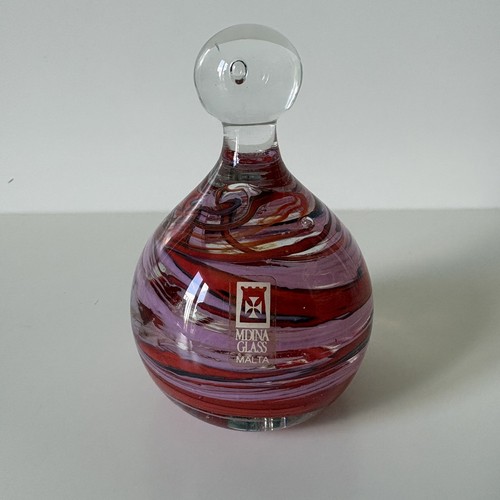 Mdina art glass paperweight - mdina,