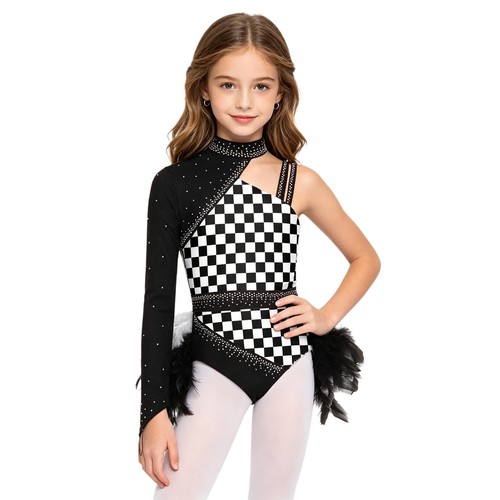 Girls skating dress feather - girls,