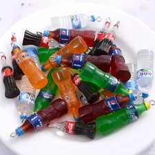 Charms Pendants Coca Cola Pepsi Fanta Bottle & More Resin DIY Jewellery Keyring