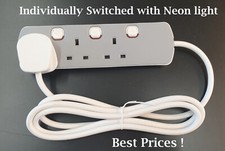 3 Gang Extension Lead 3 Way UK