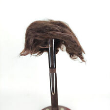 Vintage dark brown mohair doll wig, short hair, 12.5" to 13.5", Glorex
