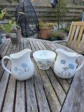 Wedgewood Bone China Ice Rose Milk Jug and Sugar Bowl Set