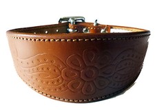 Tan Leather Paisley Embossed