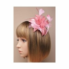 Dusky pink fascinator with