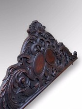 Antique French Oak Decorative Furniture Pediment Cornice Architectural Salvage