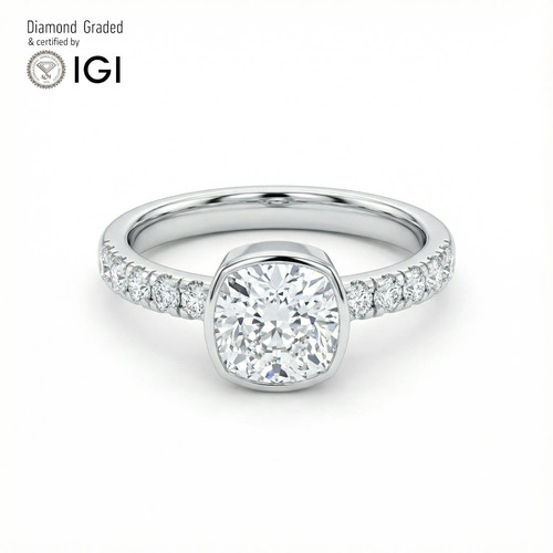Cushion diamond engagement - cushion,