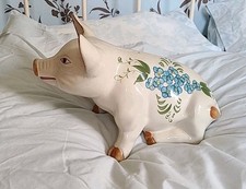 Vintage China Crouching Pig Piggy Bank Money Box Arthur Wood Style Handpainted