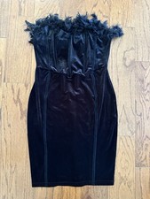 Velvet Strapless Midi Black