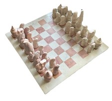Soapstone Tribal Chess Set (14inch) Hand Carved