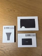 Ridge Wallet Carbon Fiber With Cash Strap, Boxed Money Clip And Boxed Coin Tray