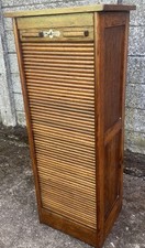 FINE RARE TAMBOUR OAK ARTS & CRAFTS OFFICE FILING CABINET CHEST 10 TRAYS