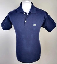 Mens Lacoste Polo Shirt Navy Blue Size L Vintage 100% Cotton *Exclusive* 1-581