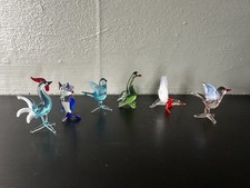 Collection of Vintage Murano Mini Glass Birds Various Styles and Colours