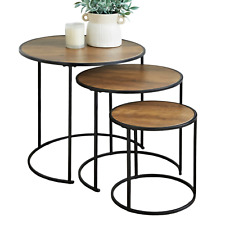 Set Of 3 Round Table Oak