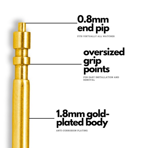 20mm gold plated watch spring - 20mm,