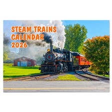 Steam Train Calendar 2026 12 Month to View A4 Wall Calendar 2026 A3 When Open St
