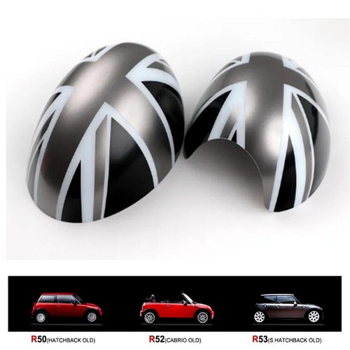 Black union jack side mirror - black,