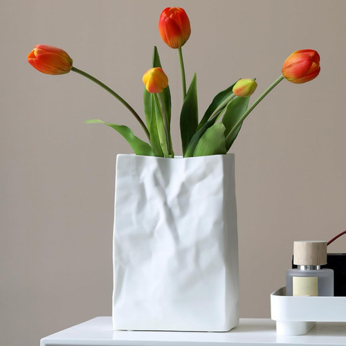 Crinkle paper bag ceramic - crinkle,