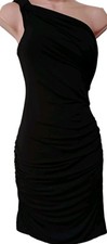 Pierre Balmain Black Stretch Ruched Mini Dress. IT 42. UK 10. Brand New.