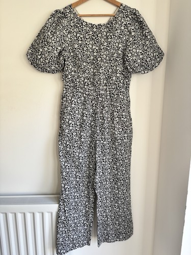 Boden black white floral - &,
