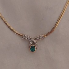 9ct Yellow Gold Emerald &