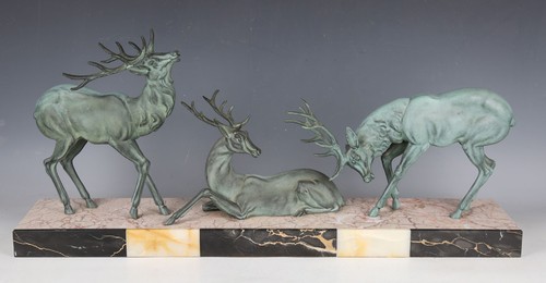 Very large art deco spelter - art-,