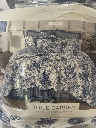 Laurel manor blue toile floral - laurel,