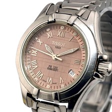 TISSOT PR100 Womens Pink Dial Quartz Watch 100M 330FT Silver Case Classic