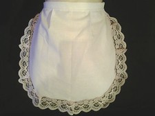LADIES WHITE 50'S STYLE WAIST WAITRESS APRON PINNY pinklace fancydress HEN PARTY
