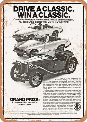 Metal sign 1979 - -, mgb