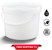 10L Bucket Storage Container Pail Tubs + Lid Plastic Handle Pet Feed FOOD GRADE
