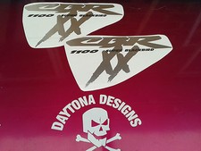 CBR XX 1100 SIDE FAIRING CUSTOM PAIR CHROME & BLACK GRAPHICS DECALS STICKERS