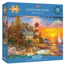 Gibsons Games Lighthouse Island 500 Piece Jigsaw Puzzle Toys G3147