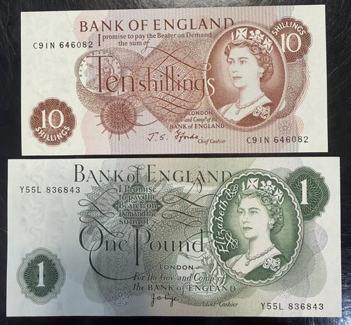 One pound note ten - note,